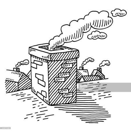 Раскраска дым из трубы для детей