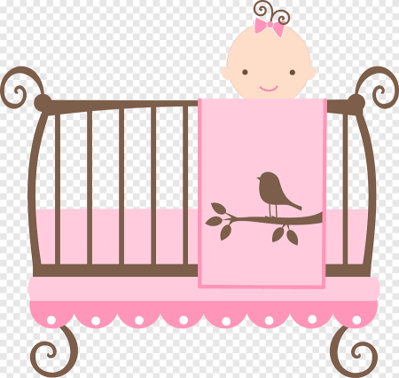 Детская кроватка на прозрачном фоне