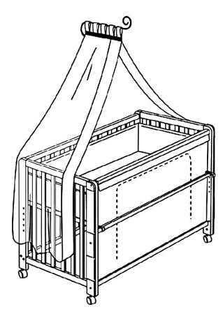 Раскраска детская кроватка