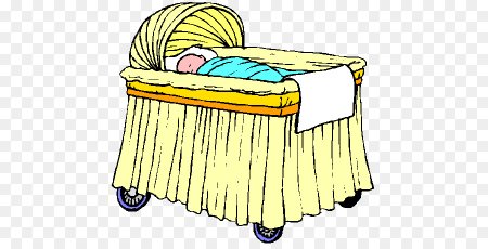 Малыш в колыбели вектор