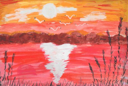 Закат рисунок