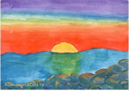 Рисование в подготовительной группе закат солнца