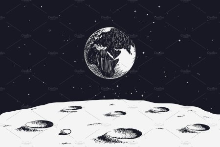 Поверхность Луны вектор
