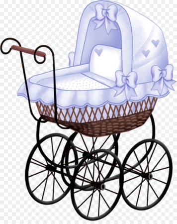 Детская коляска на прозрачном фоне
