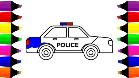 Полиция машина мультяшная