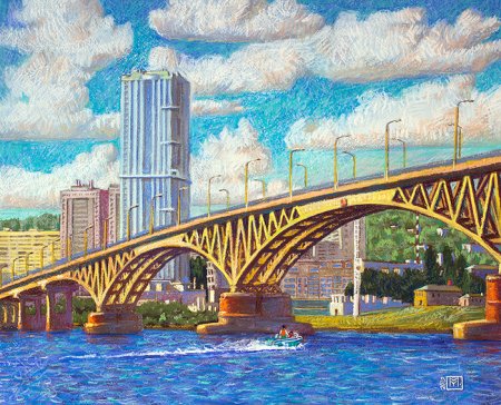 Мост Саратов Энгельс рисунок