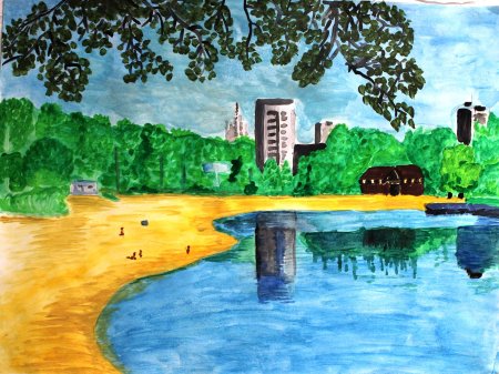 Природа в городе рисунок