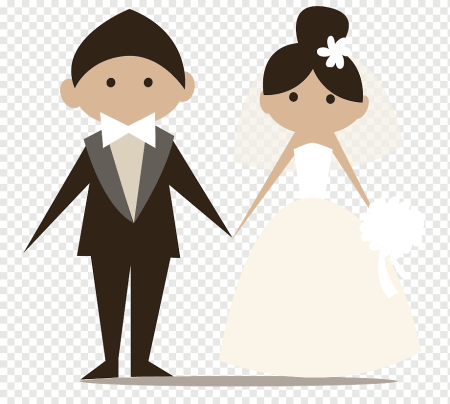 Жених и невеста на белом фоне