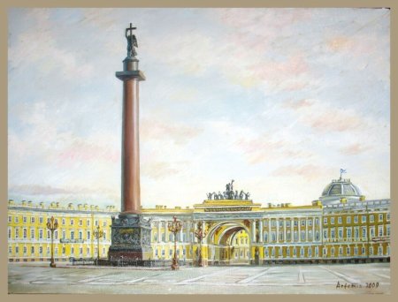 Александровская колонна в Санкт-Петербурге чертеж