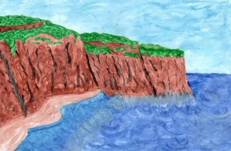 Утес и тучка рисунок