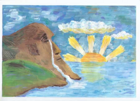 Рисунок к стихотворению Утес