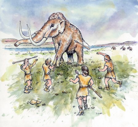 Первобытные люди охота на мамонта