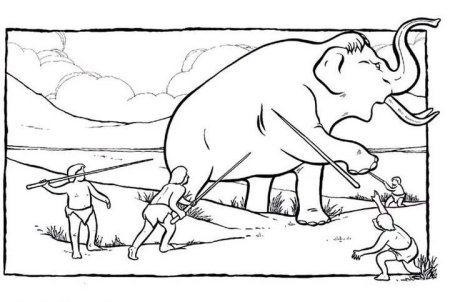 Первобытный человек раскраска