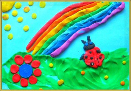 Пластилинография Радуга средняя группа