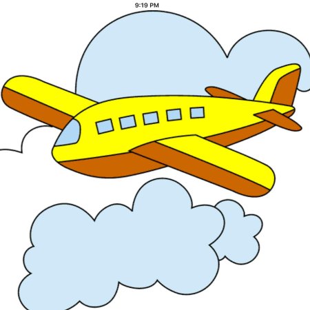 Самолет цветными карандашами детский