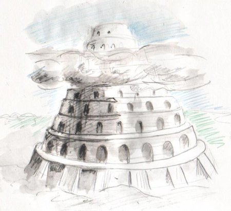 Вавилонская башня набросок