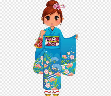 Девушка в кимоно раскраска