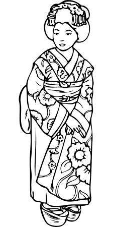 Кимоно раскраска для детей