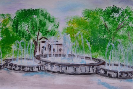 Рисование городского парка