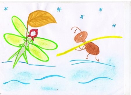 Иллюстрация к басне Стрекоза и муравей 2 класс