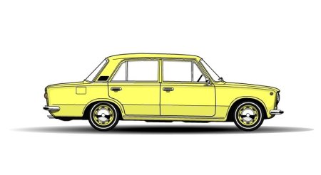Сбоку ВАЗ 2101 контур