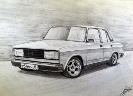 ВАЗ 2107 карандашом
