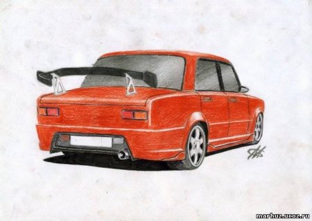 Тюнинговая ВАЗ 2107 рисунок