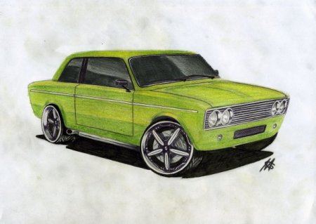 Тюнинговая ВАЗ 2107 рисунок
