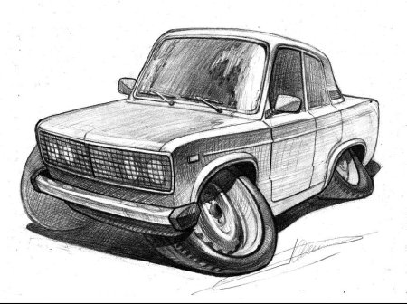 ВАЗ[ 2107 рисунок тюнингованный
