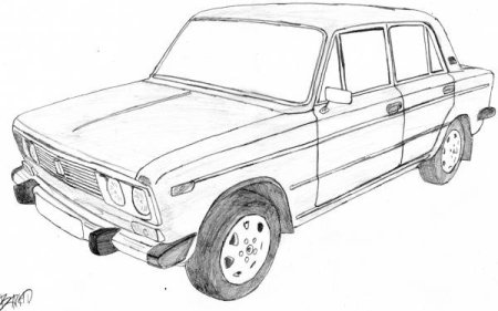 Раскраска ВАЗ 2106 спереди