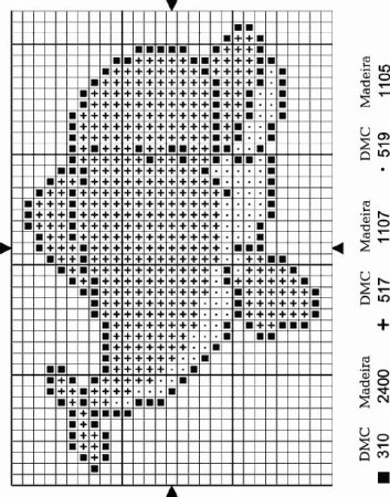 Теневой узор спицами мишка