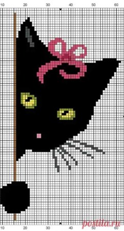 Схема вывязывания кошки спицами