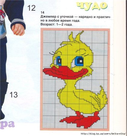 Схемы вывязанных рисунков для детских вещей спицами