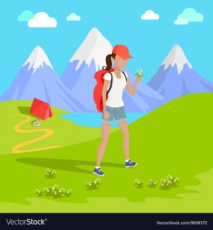 Горы поход иллюстрация