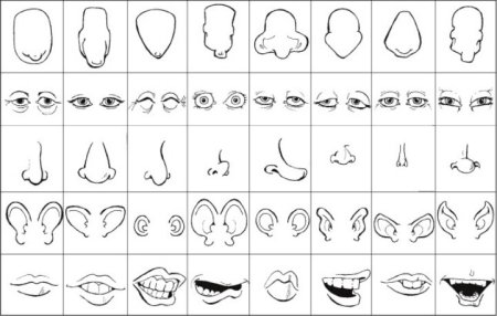 Элементы детского лица для фоторобота