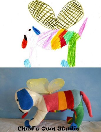 Игрушки сшитые по детским рисункам