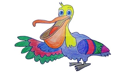 Пеликан карандашом