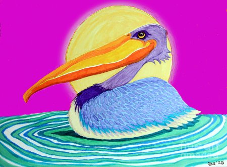 Пеликан мультяшный