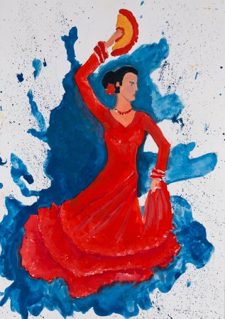 Костюм испанского танца рисунок