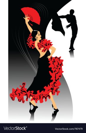 Танцовщица в Красном платье вектор