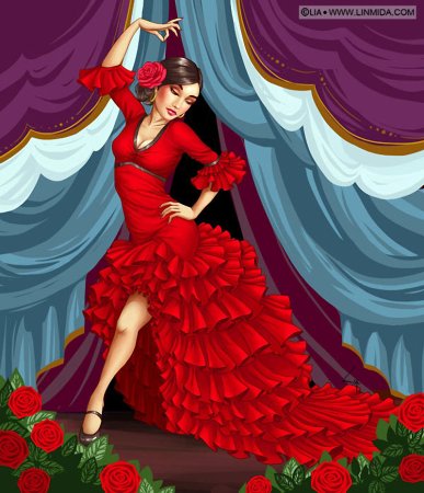 Костюм испанки для девочки рисунок