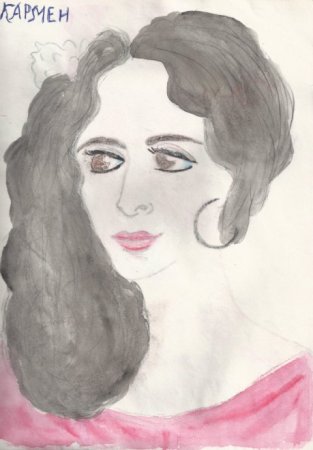 Образ Кармен карандашом