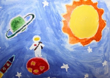 Рисование на тему космос в детском саду