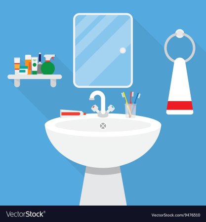 Вектор раковина в ванной