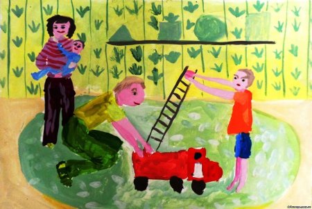 Детские рисунки папа и я