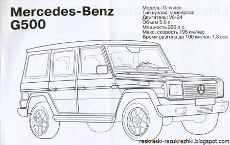 Раскраска Мерседес Гелендваген g63