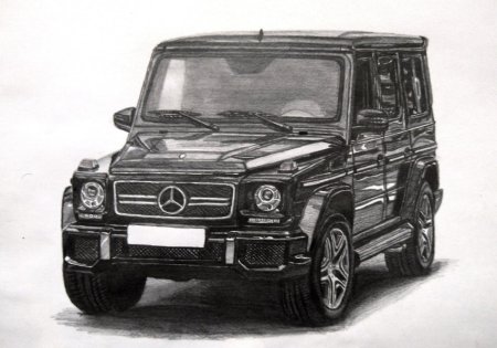 Мерседес g 55 АМГ карандашом
