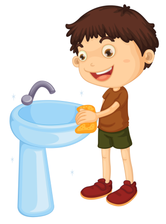 Мальчик умывается