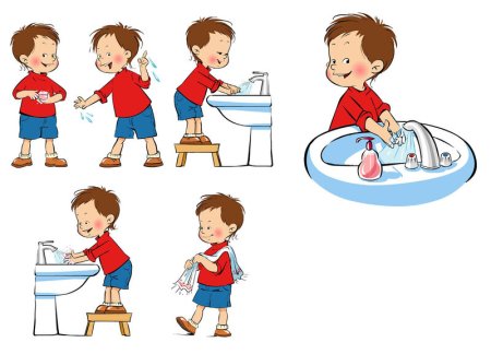 Ребенок умывается