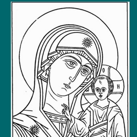 Икона Божией матери прорись
